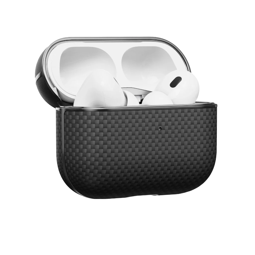 Husă AirPods Pro 2 Aramid Fiber Magnetic (Black/Gray) - imagine 2