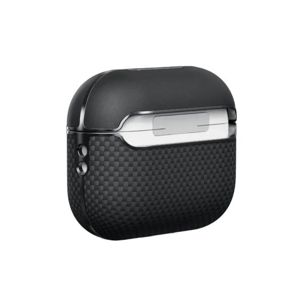 Husă AirPods Pro 2 Aramid Fiber Magnetic (Black/Gray) - imagine 3