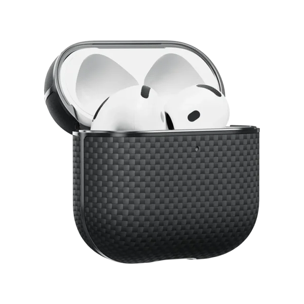 Husă AirPods 4 Aramid Fiber Magnetic (Black/Gray) - imagine 2