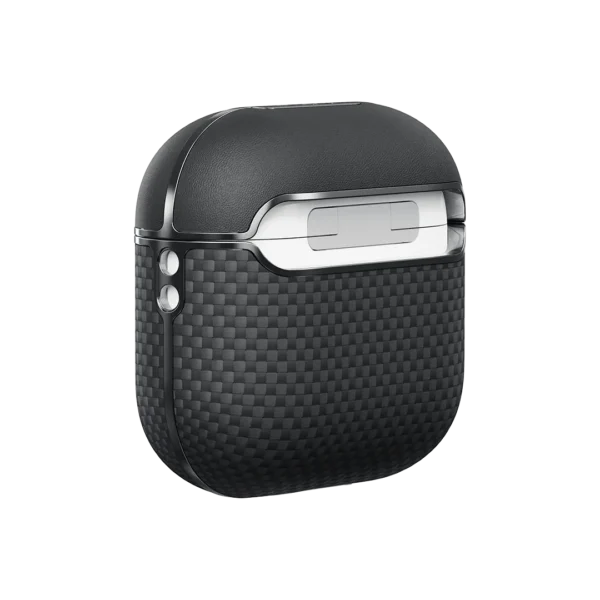 Husă AirPods 4 Aramid Fiber Magnetic (Black/Gray) - imagine 3