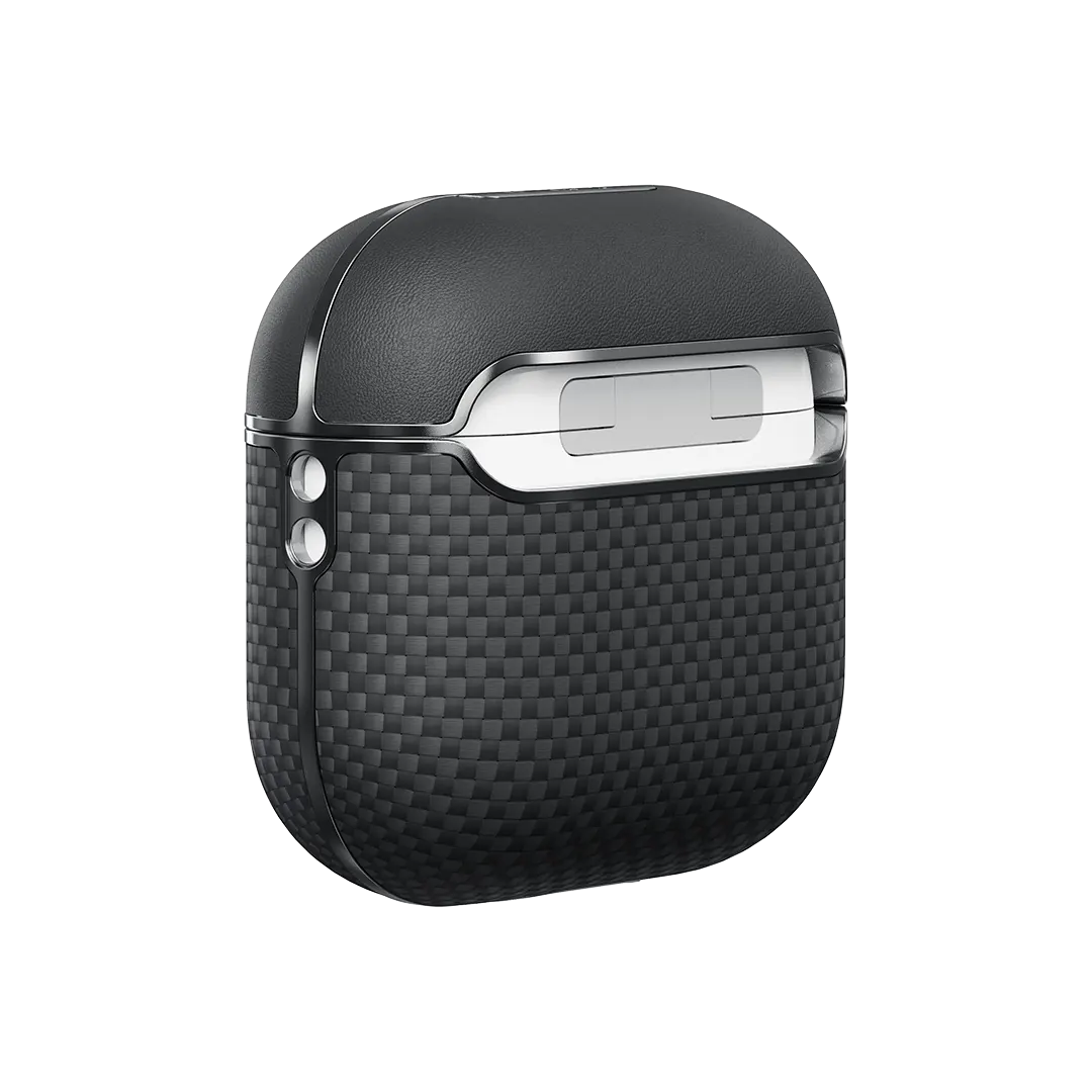 Husă AirPods 4 Aramid Fiber Magnetic (Black/Gray) - imagine 3