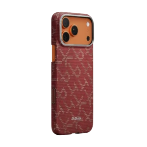 Husă pentru iPhone 17 Pro Ultra-Slim Edge (Monogram - Gold/Red)