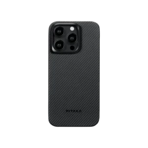Husă PITAKA MagEZ Case 4 pentru iPhone 15 Plus, Black/Grey Twill 600D