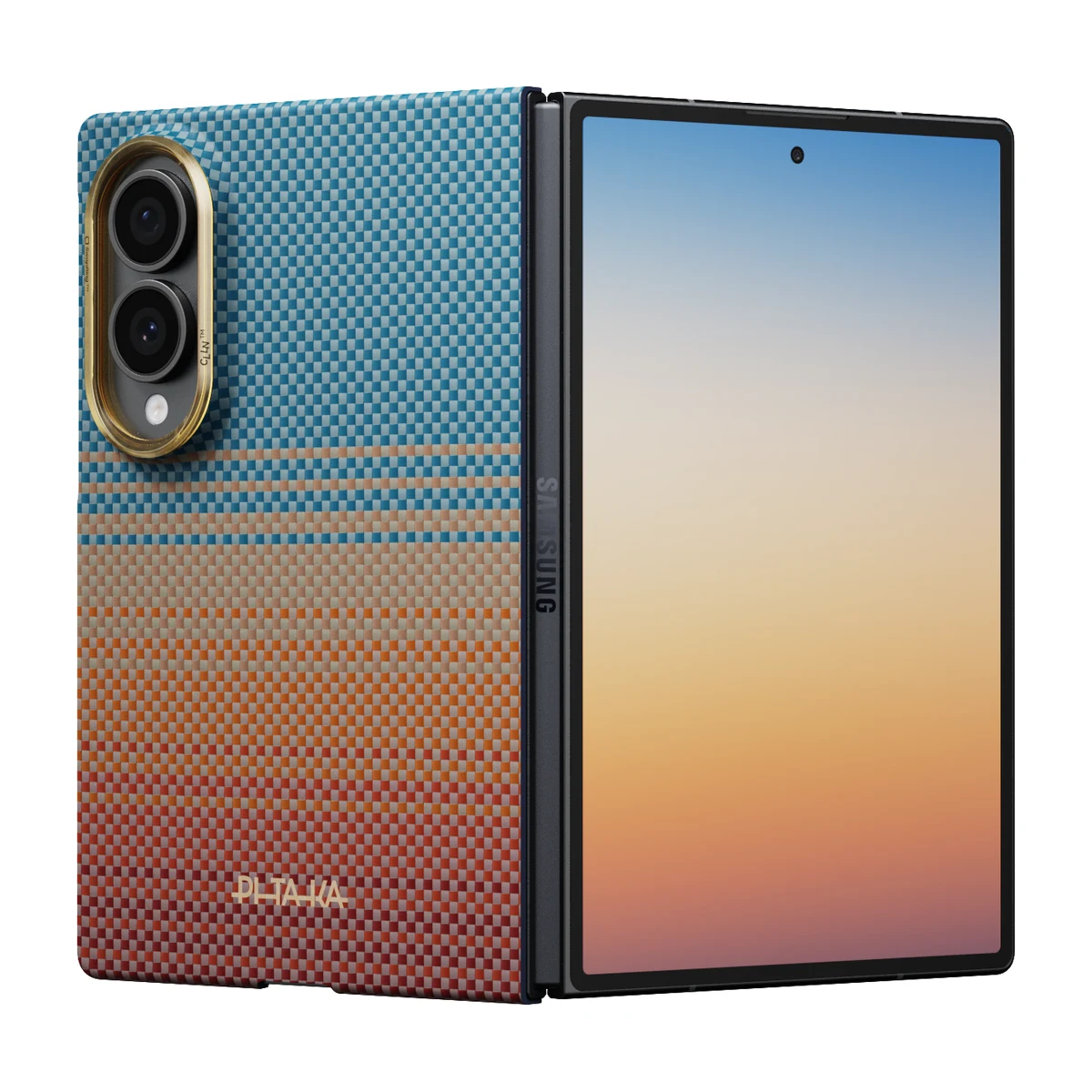 Husa PITAKA Edge Wide Samsung Galaxy Z Fold 8 (Protectie spate) – Sunset 2.0 (California Dream-01) - imagine 2