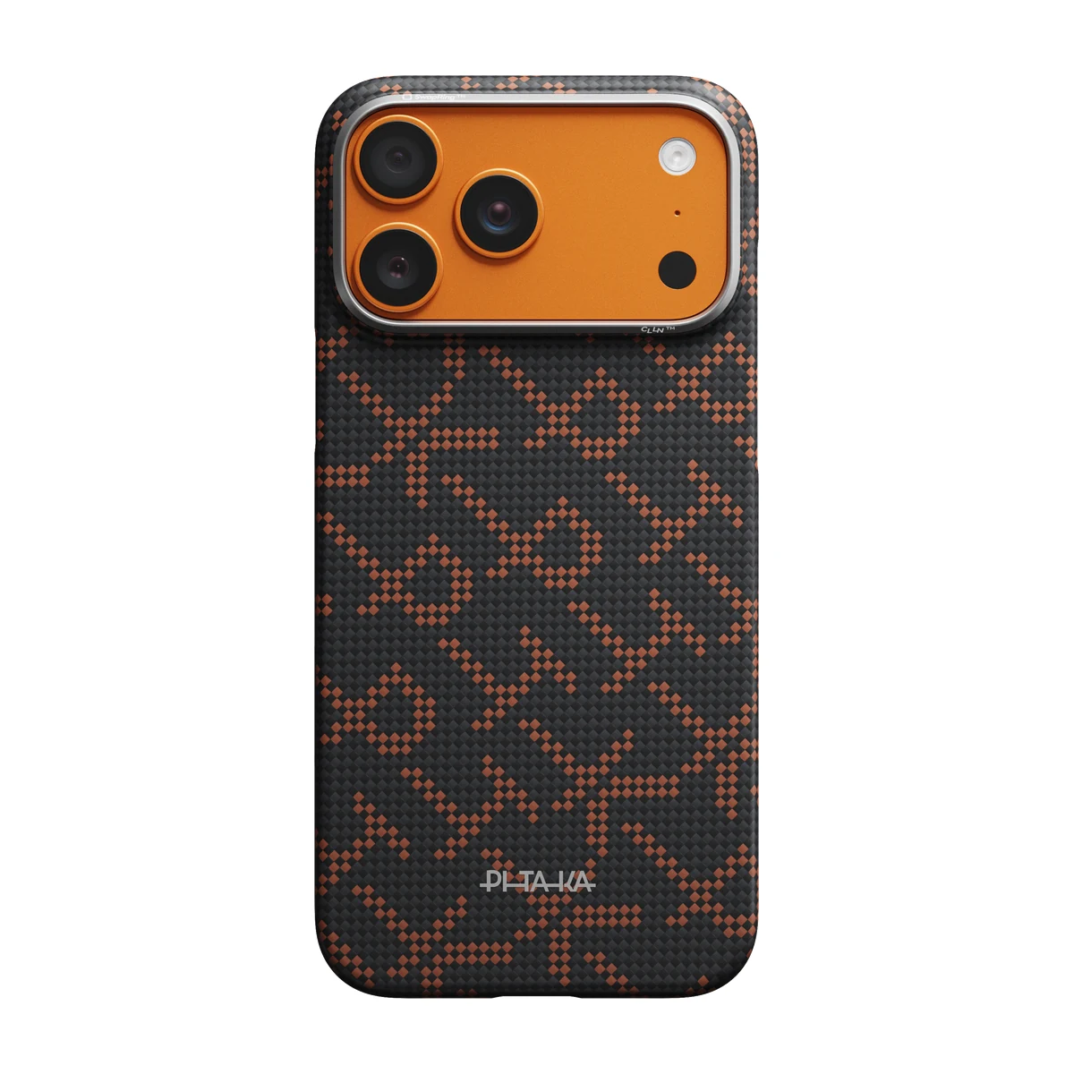 Husa PITAKA Edge iPhone 17 Pro-(Leaping - Orange Black)